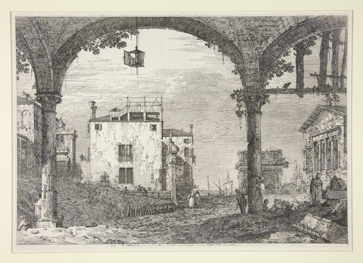 Le Portique à la lanterne, aus der Serie Vedute von Canaletto (Giovanni Antonio Canal)
