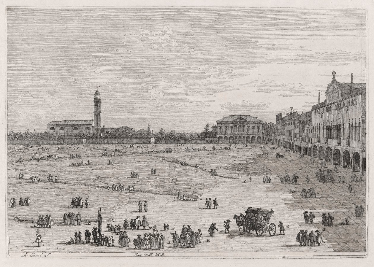 Prato della Valle, aus der Serie Vedute (Ansichten) von Canaletto (Giovanni Antonio Canal)