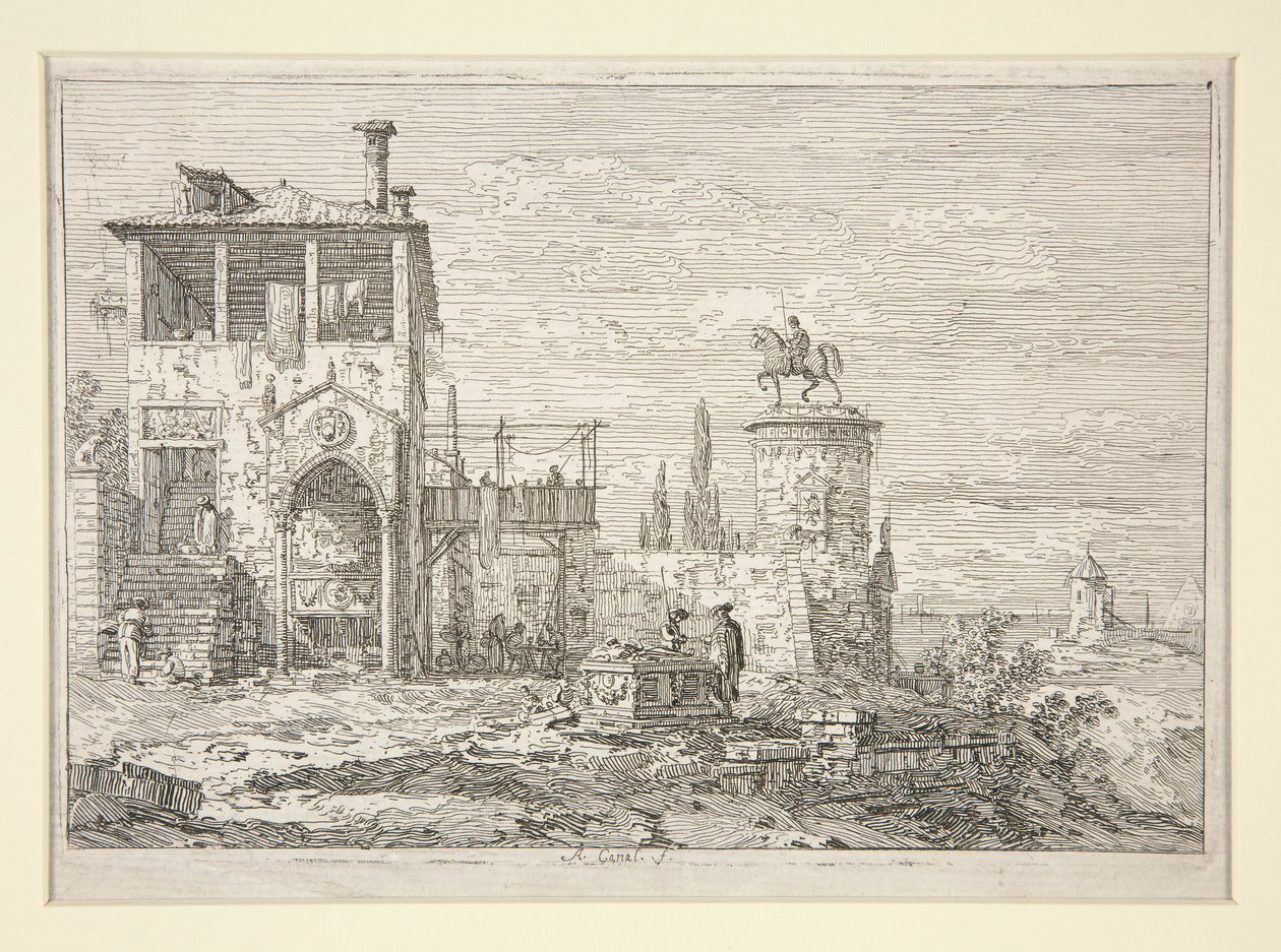 Das Reiterdenkmal, aus der Serie Ansichten von Canaletto (Giovanni Antonio Canal)