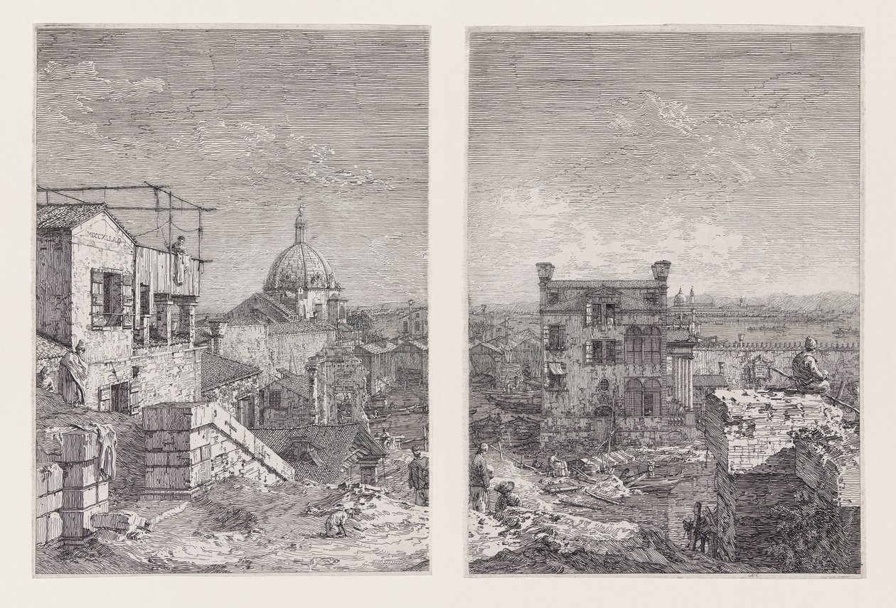 Das Haus mit der Inschrift, aus der Serie Vedute (Ansichten) von Canaletto (Giovanni Antonio Canal)
