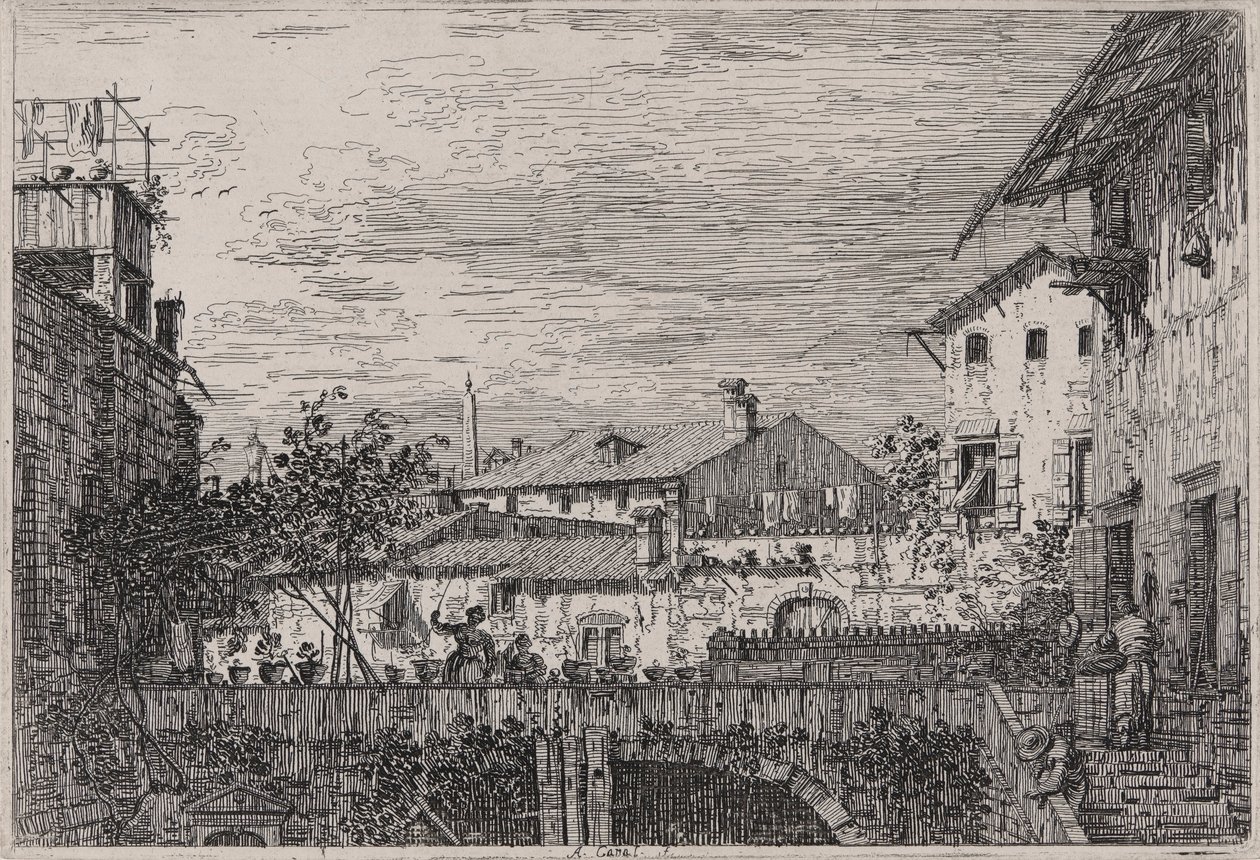 Die Terrasse, aus der Serie Vedute (Ansichten) von Canaletto (Giovanni Antonio Canal)