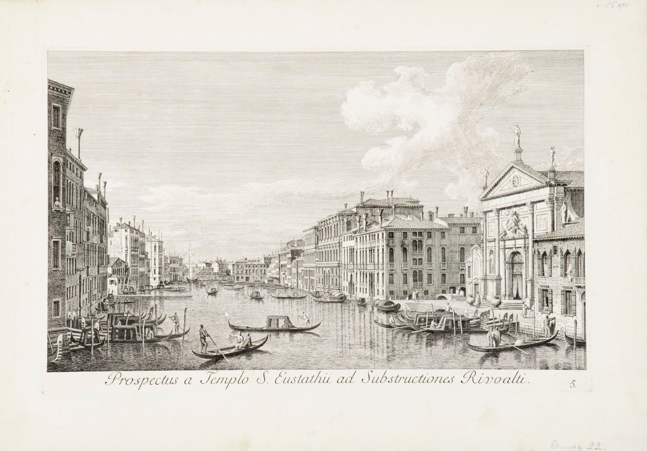 Ein Blick von Saint Eustachius nach Rialto von Canaletto