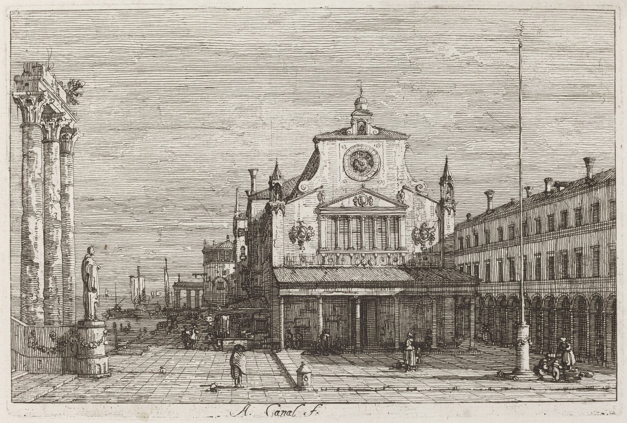 Imaginäre Ansicht von S. Giacomo di Rialto, ca. 1735-1746 von Canaletto