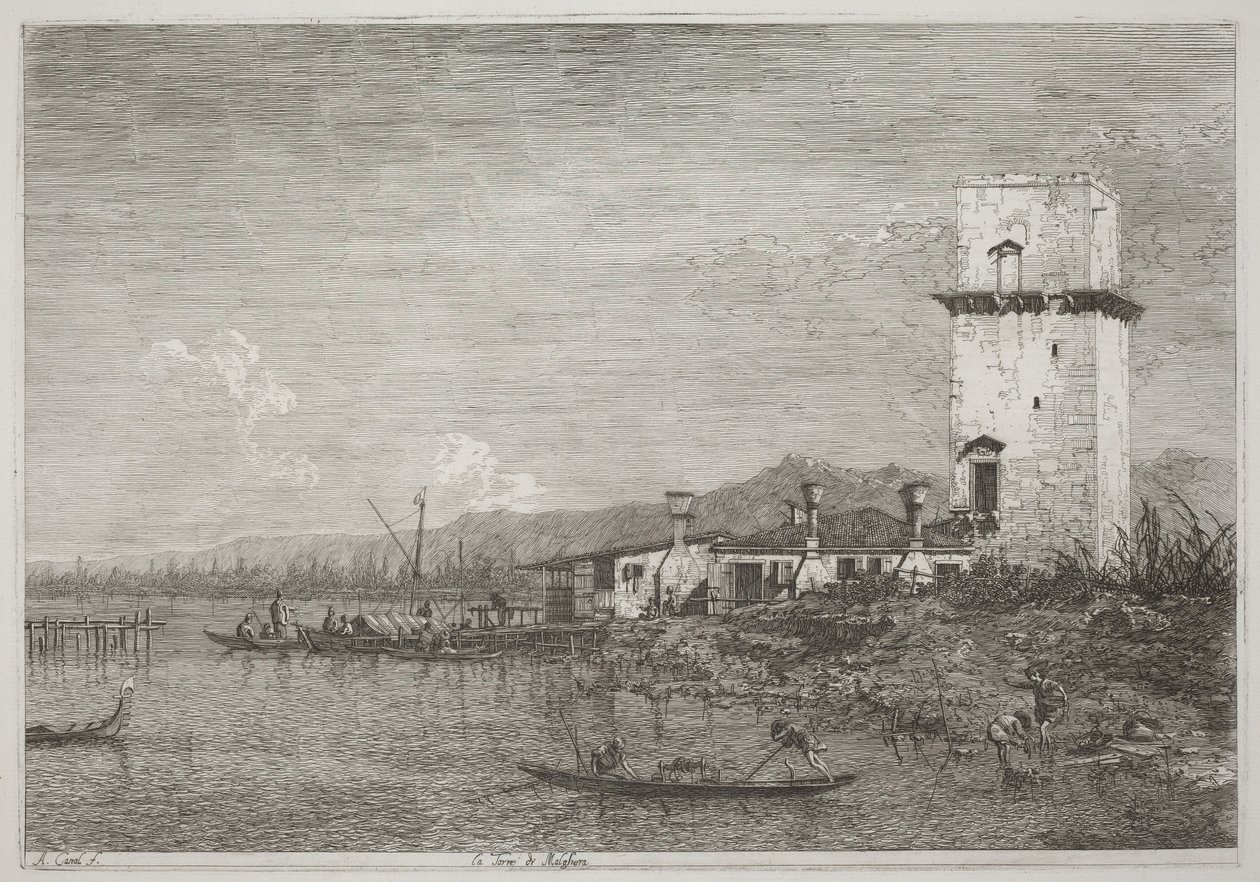 Der Turm von Malghera von Canaletto
