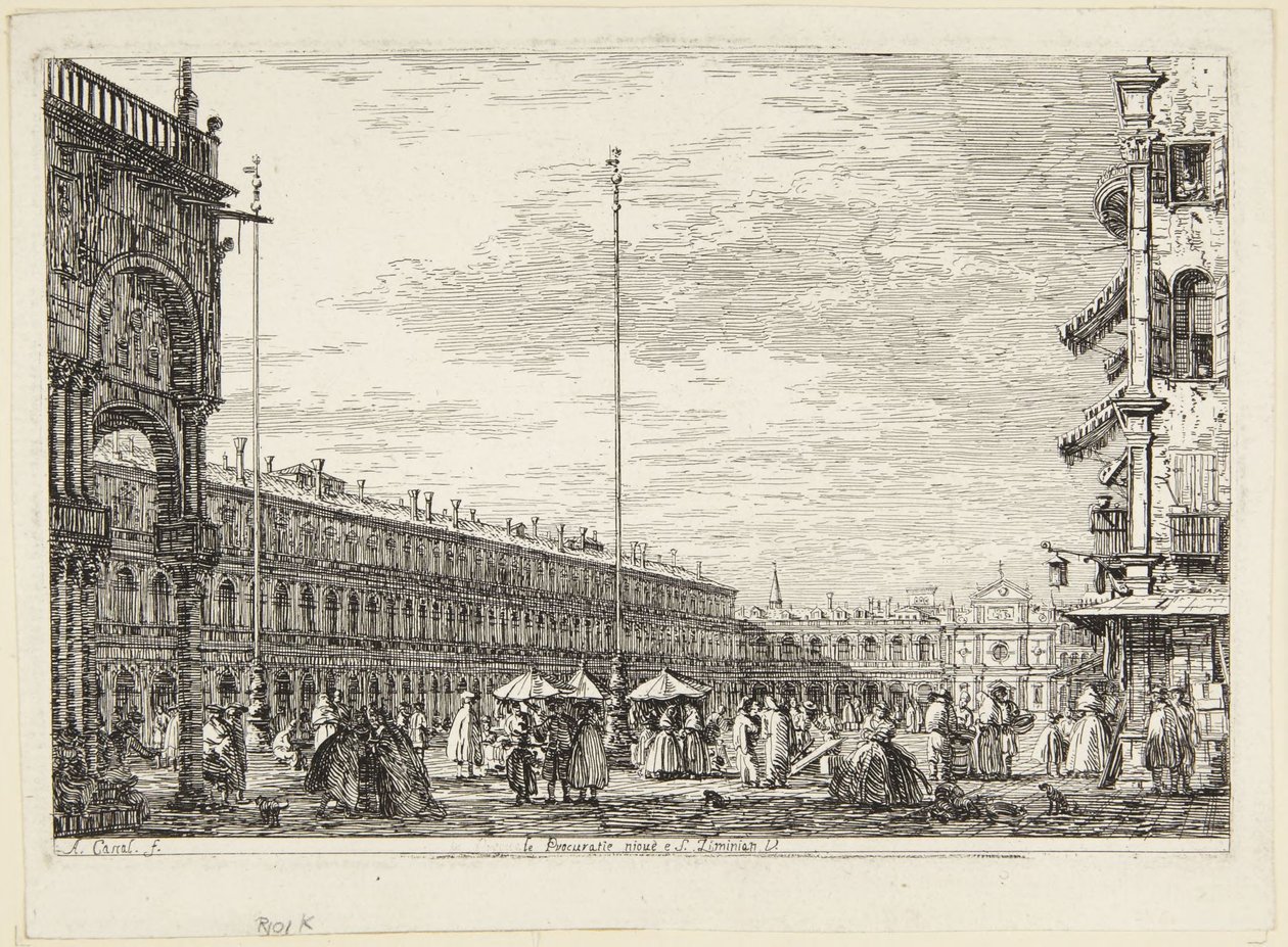 Piazza San Marco mit den Procuratie Nuove und San Geminiano von Canaletto