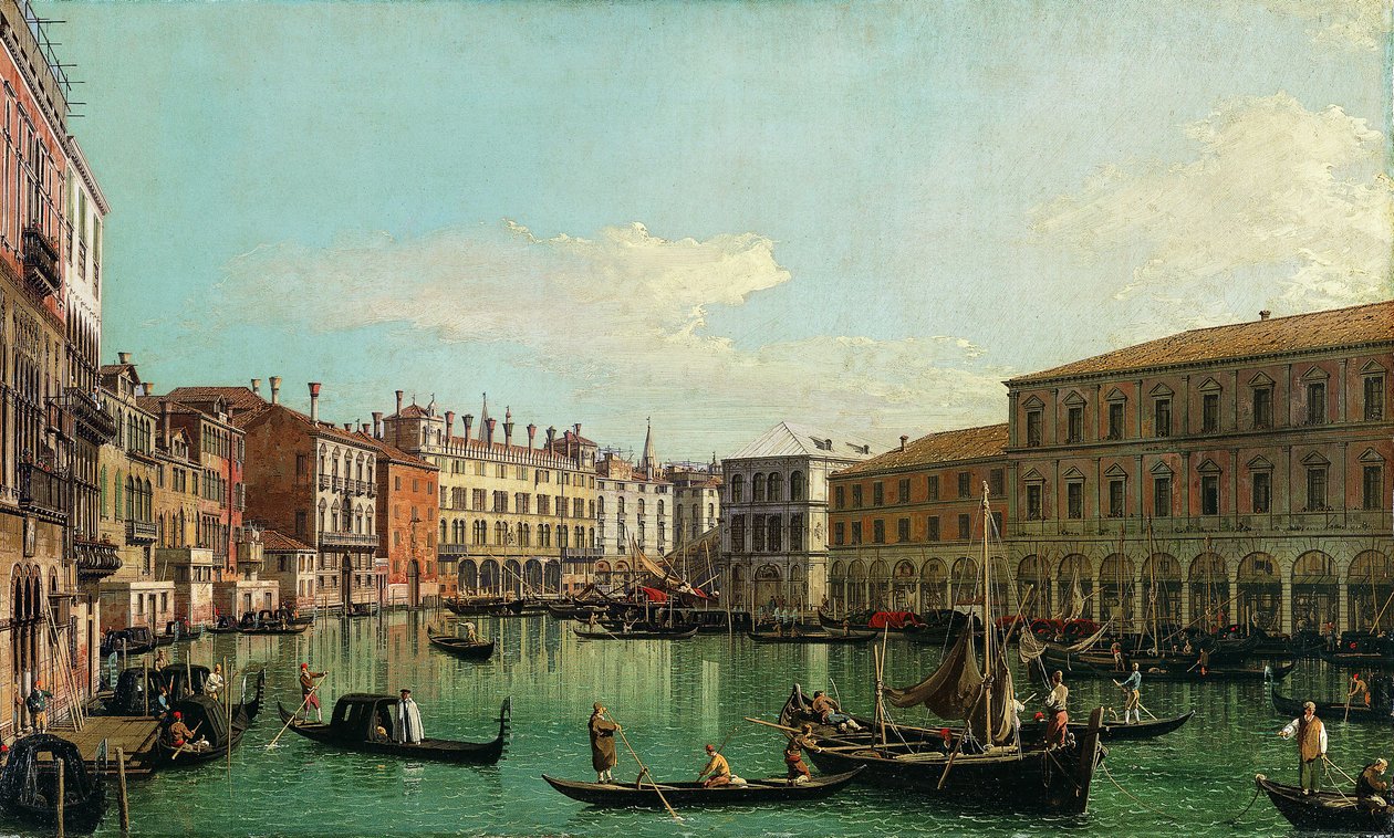 Der Canal Grande, Venedig, Blick nach Süden zur Rialtobrücke, 1730er Jahre von Giovanni Antonio Canal