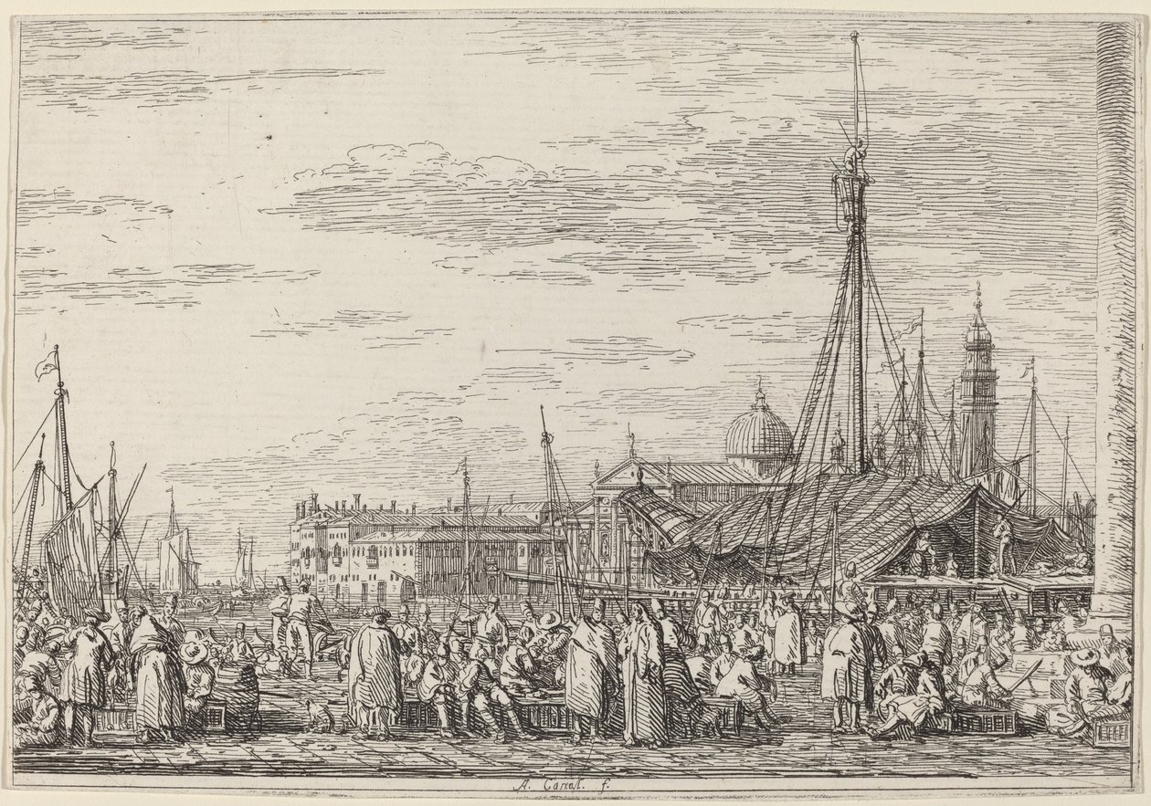 Der Markt auf dem Molo, ca. 1735-1746 von Canaletto