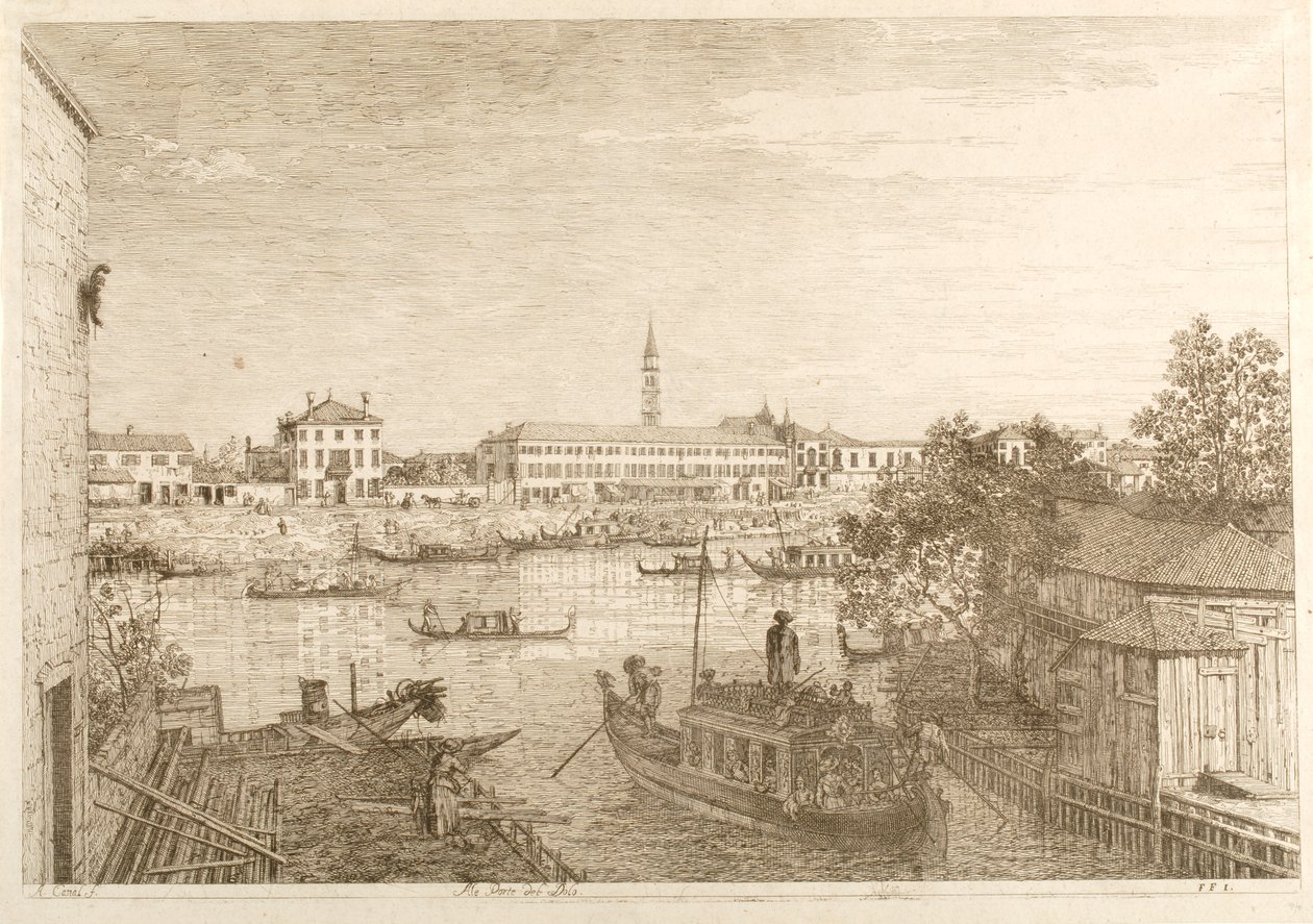 Der Hafen von Dolo, aus der Serie "Ansichten" von Canaletto