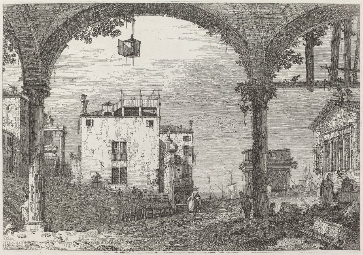 Das Portikus mit der Laterne, ca. 1735-1746 von Canaletto