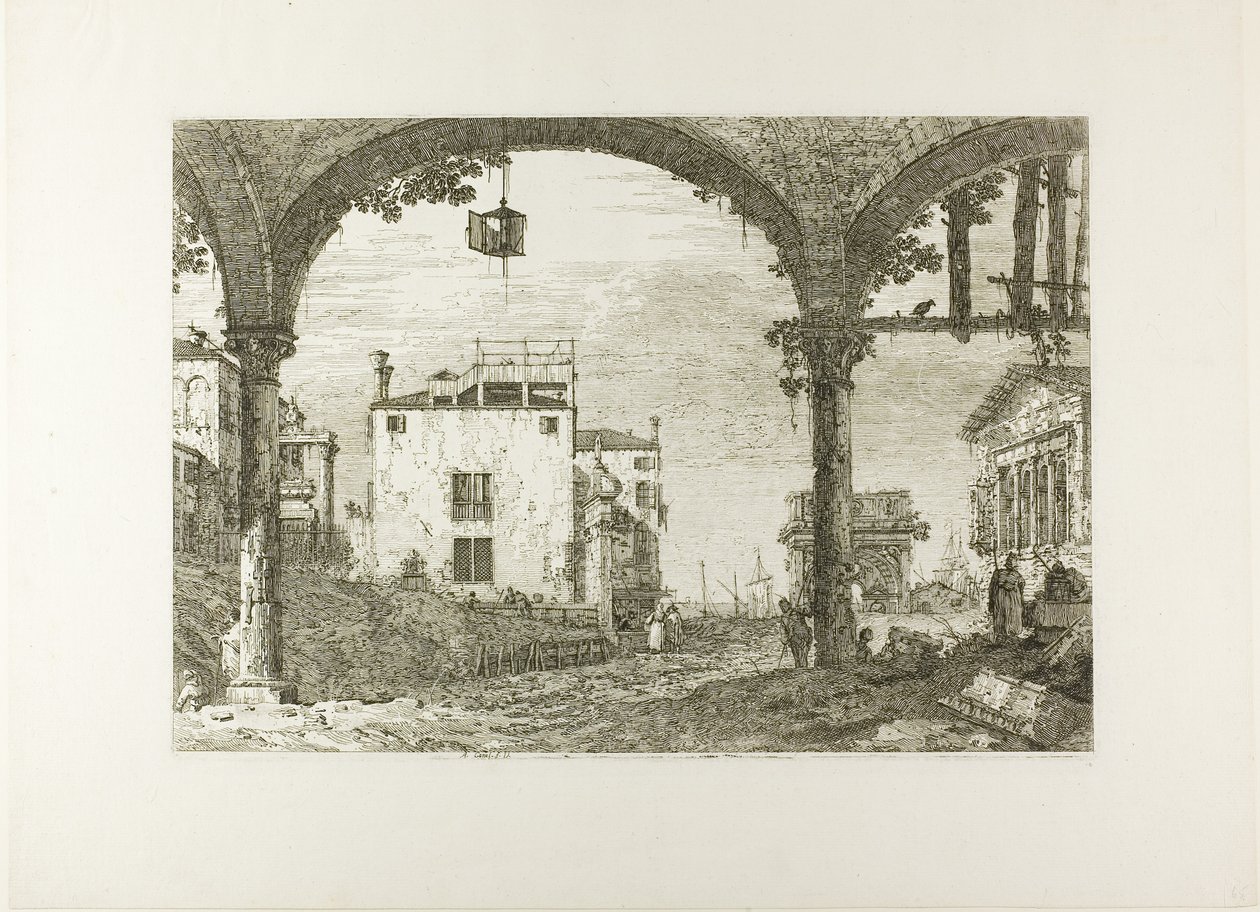 Der Portikus mit der Laterne, aus Vedute von Canaletto