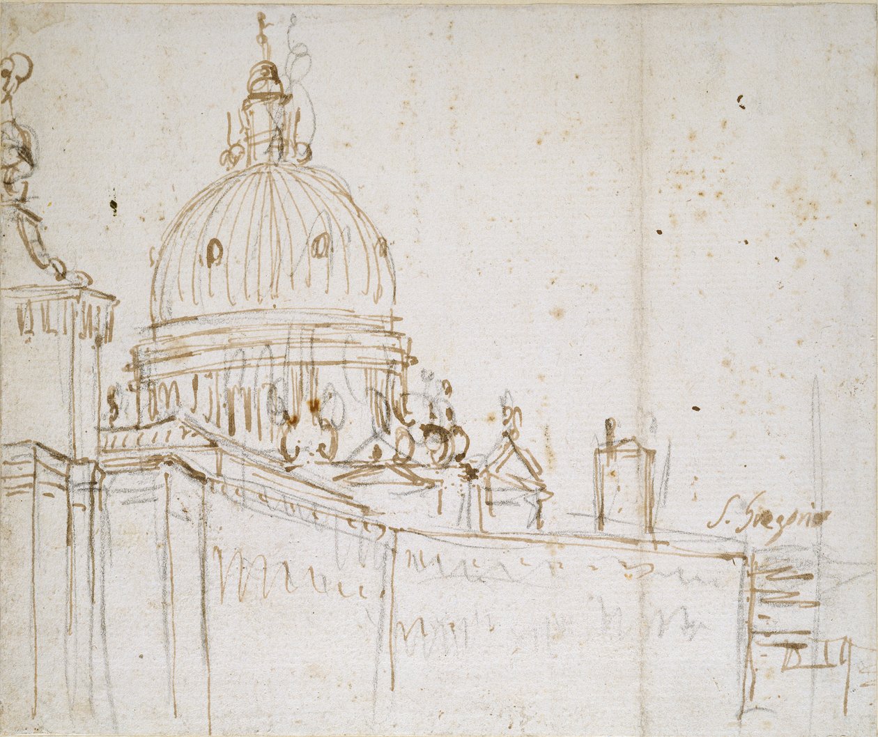 Venedig: Die Dogana di Mare und S. Maria della Salute, Mitte des 18. Jahrhunderts von Canaletto