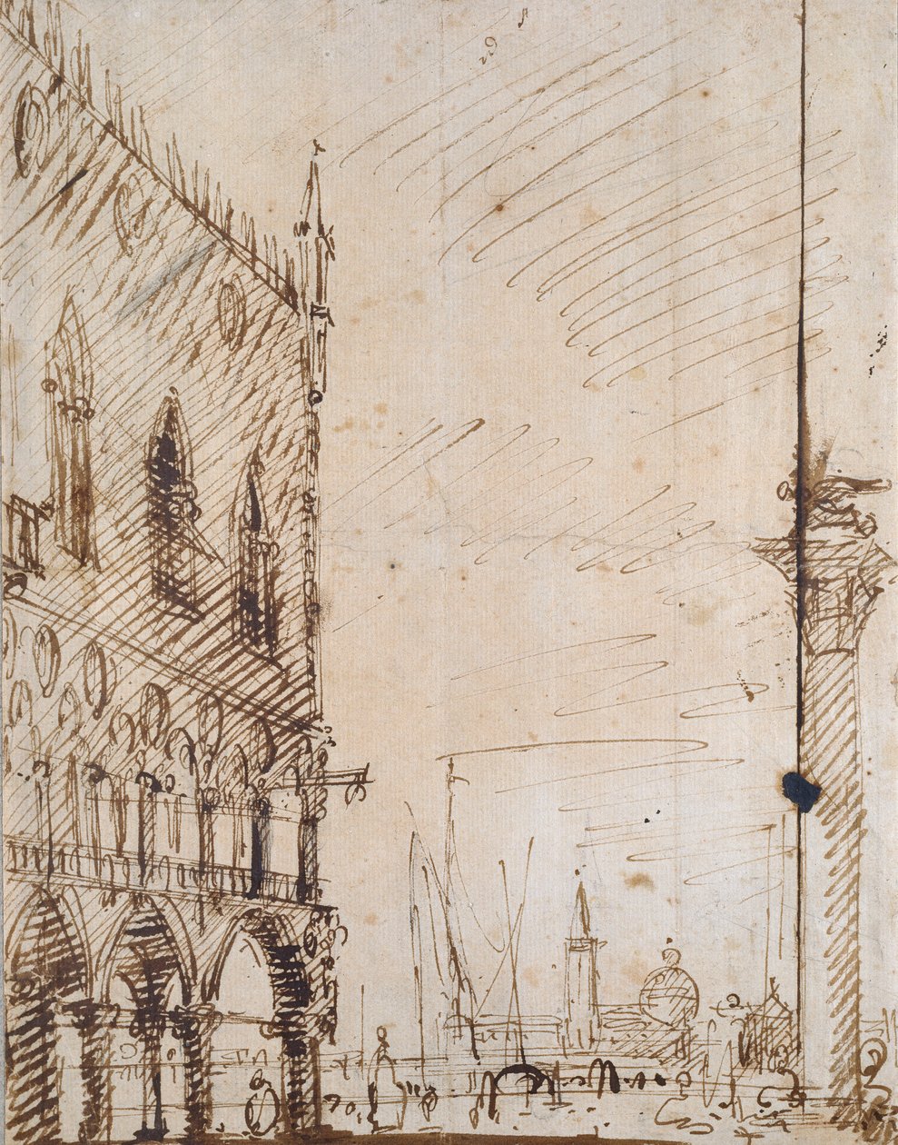 Venedig: Die Südwest-Ecke des Dogenpalastes von Canaletto