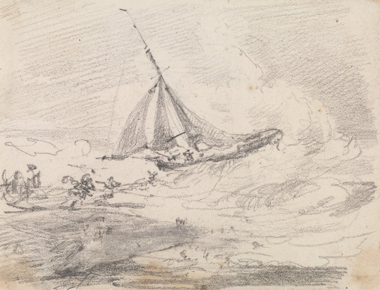 Ein Segelschiff in rauer See, Hastings von Capt. Thomas Hastings