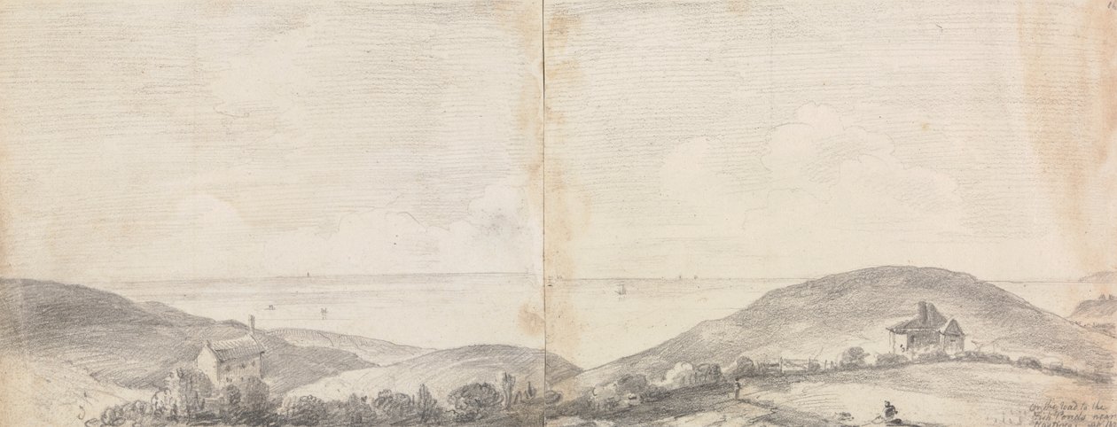Auf dem Weg zu den Fischteichen bei Hastings, April 1820 von Capt. Thomas Hastings