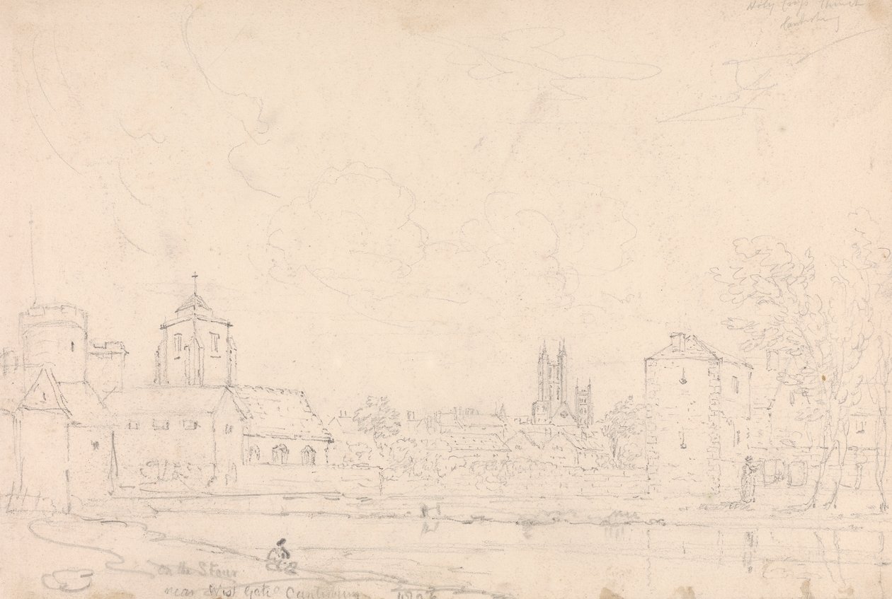 An der Stour in der Nähe des Westtors, Canterbury von Capt. Thomas Hastings