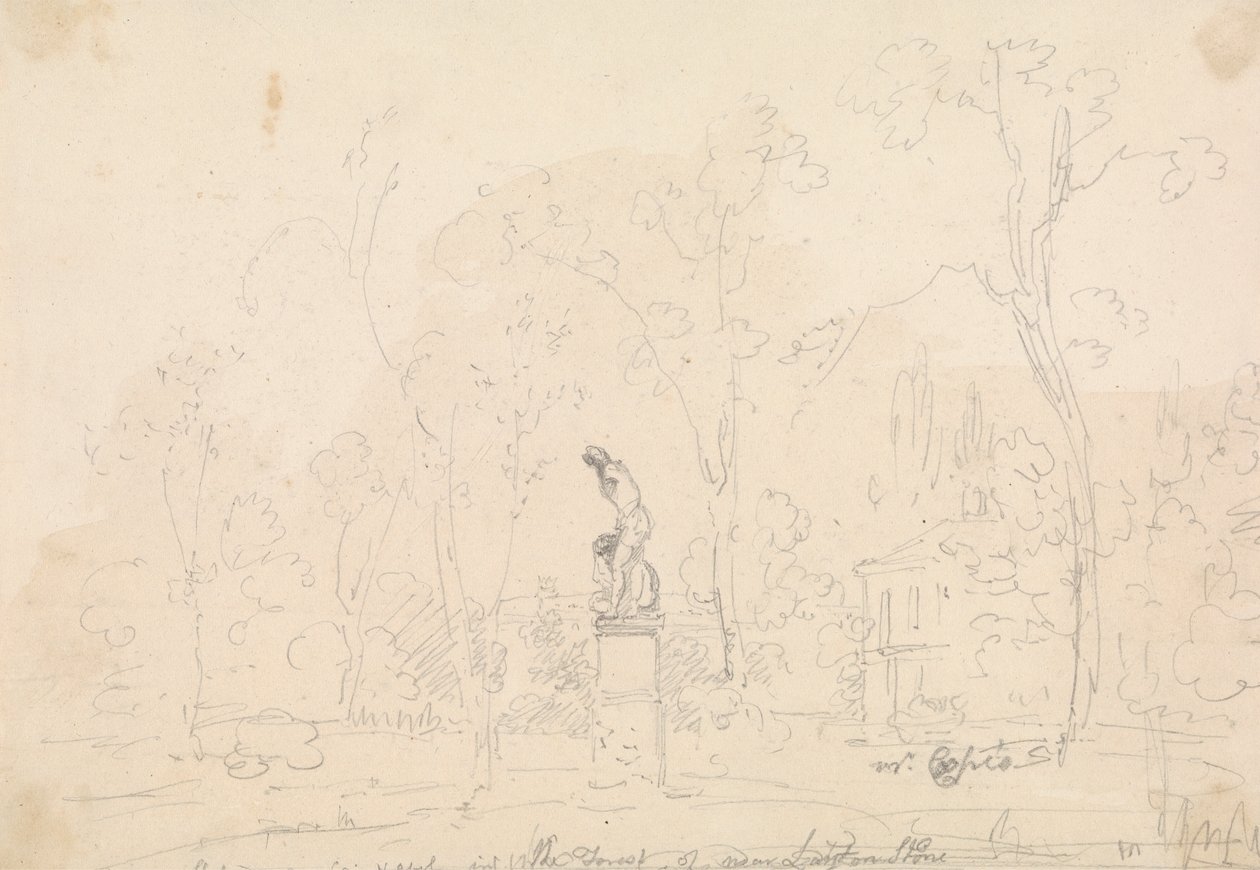 Statue von Kain und Abel im Wald bei Leytonstone von Capt. Thomas Hastings