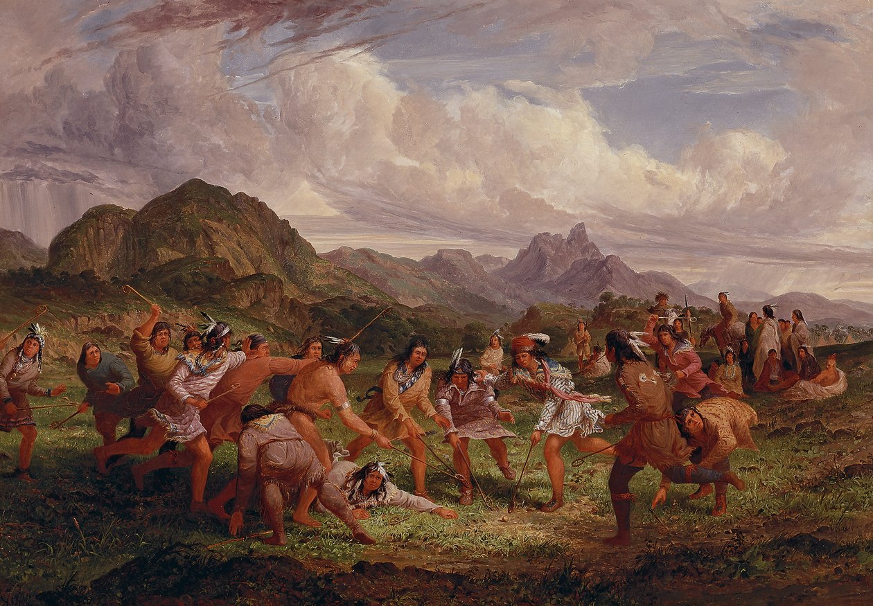 Ballspiel unter den Sioux-Indianern, 1851 von Captain Seth Eastman