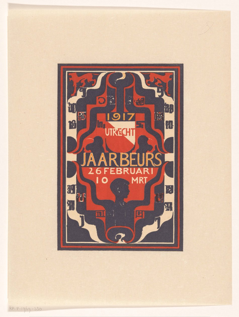 Ankündigung für die Jahrmesse Utrecht 1917 von Carel Adolph Lion Cachet