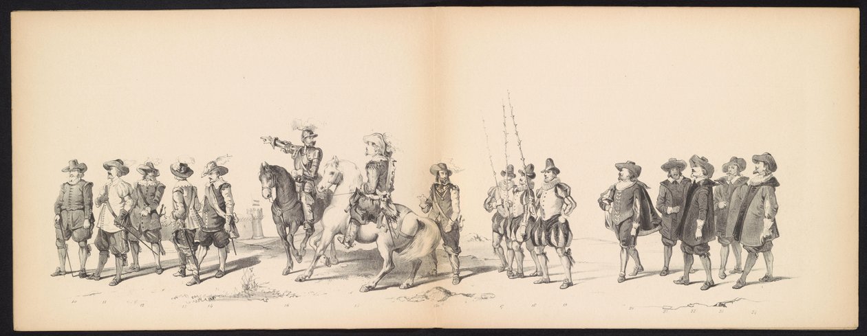 Maskerade der Leidener Studenten, 1850 (Platte 2) von Carel Christiaan Antony Last