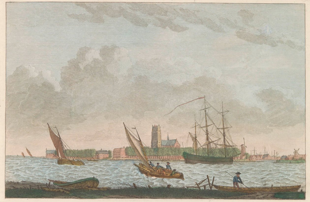 Dordrecht von der Merwede aus, ca. 1790 von Carel Frederik Bendorp (I)