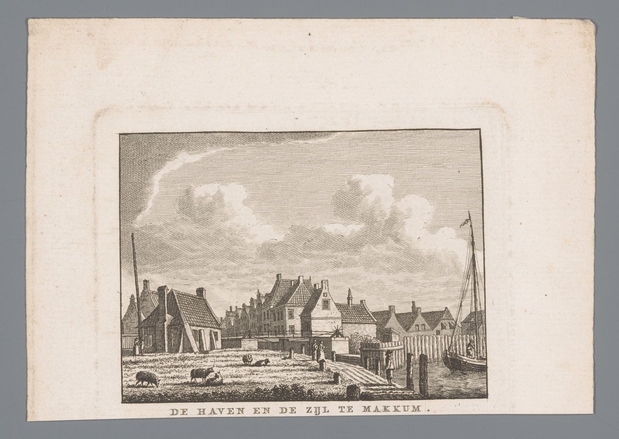 Hafen und Schleuse in Makkum von Carel Frederik Bendorp (I)