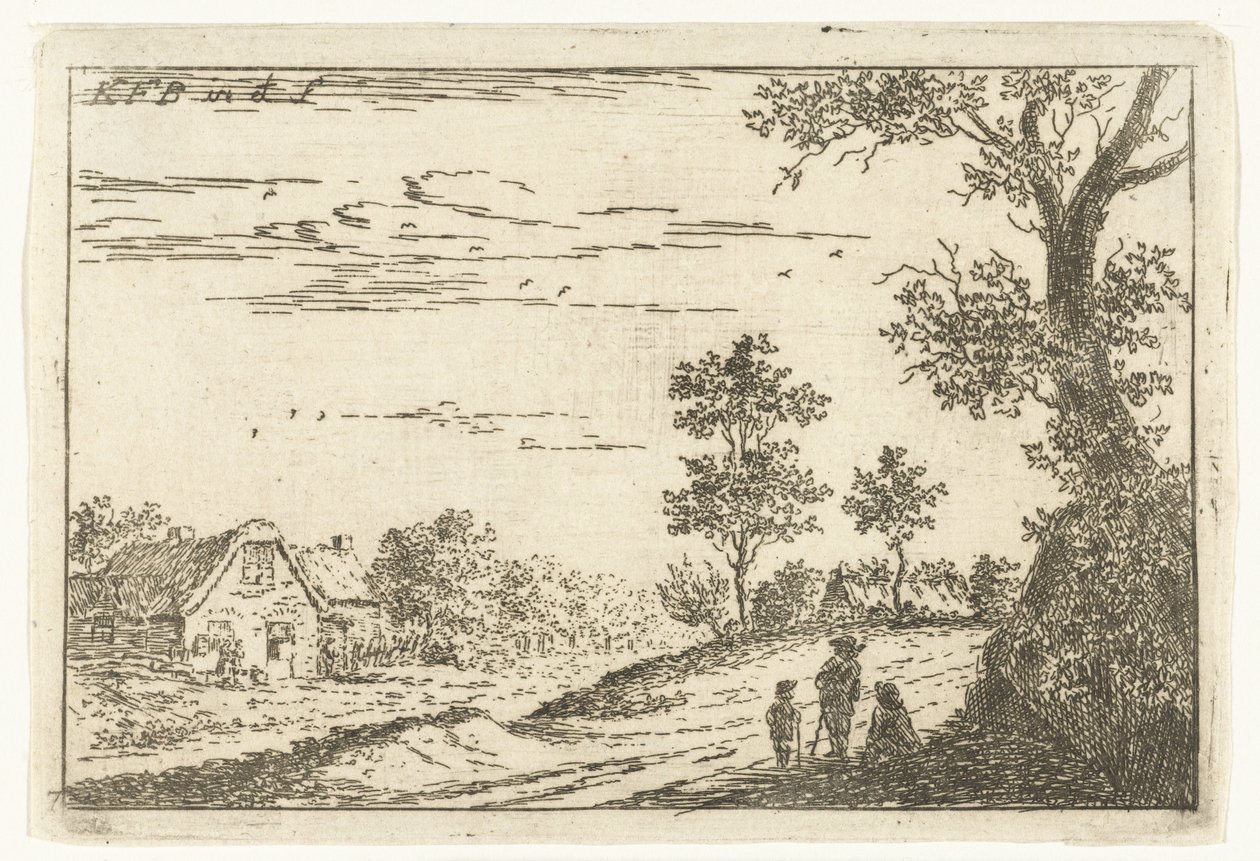 Landschaft mit Bauernhof von Carel Frederik Bendorp (I)