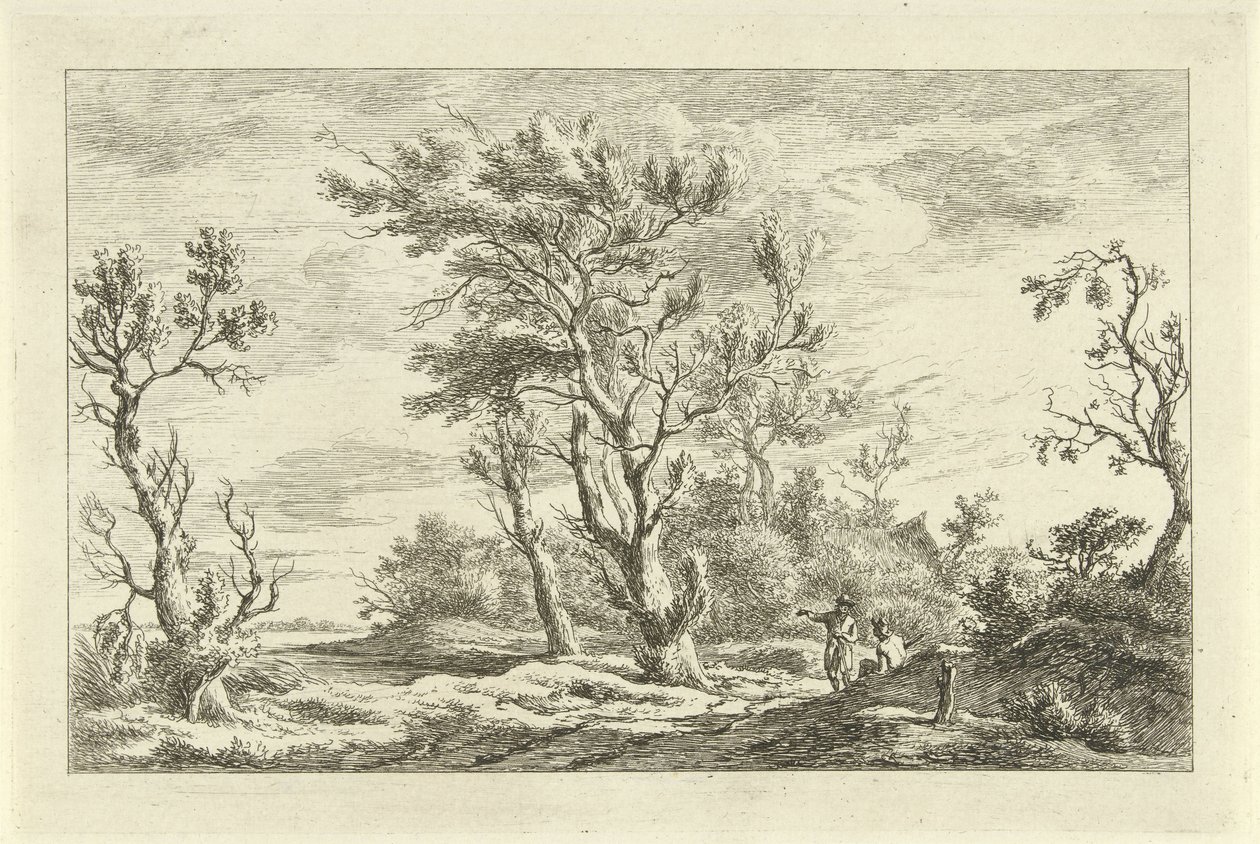 Reisende in einer Landschaft (Landschaften A-F) von Carel Lodewijk Hansen