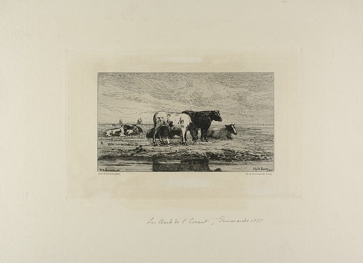 Das Ufer der Escaut von Carel Nicholaas Storm van Gravesunde