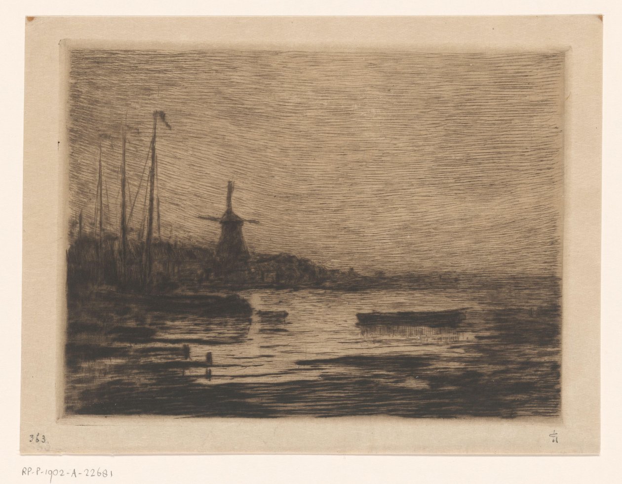 Ansicht von Zwijndrecht bei Abend von Carel Nicolaas Storm van 