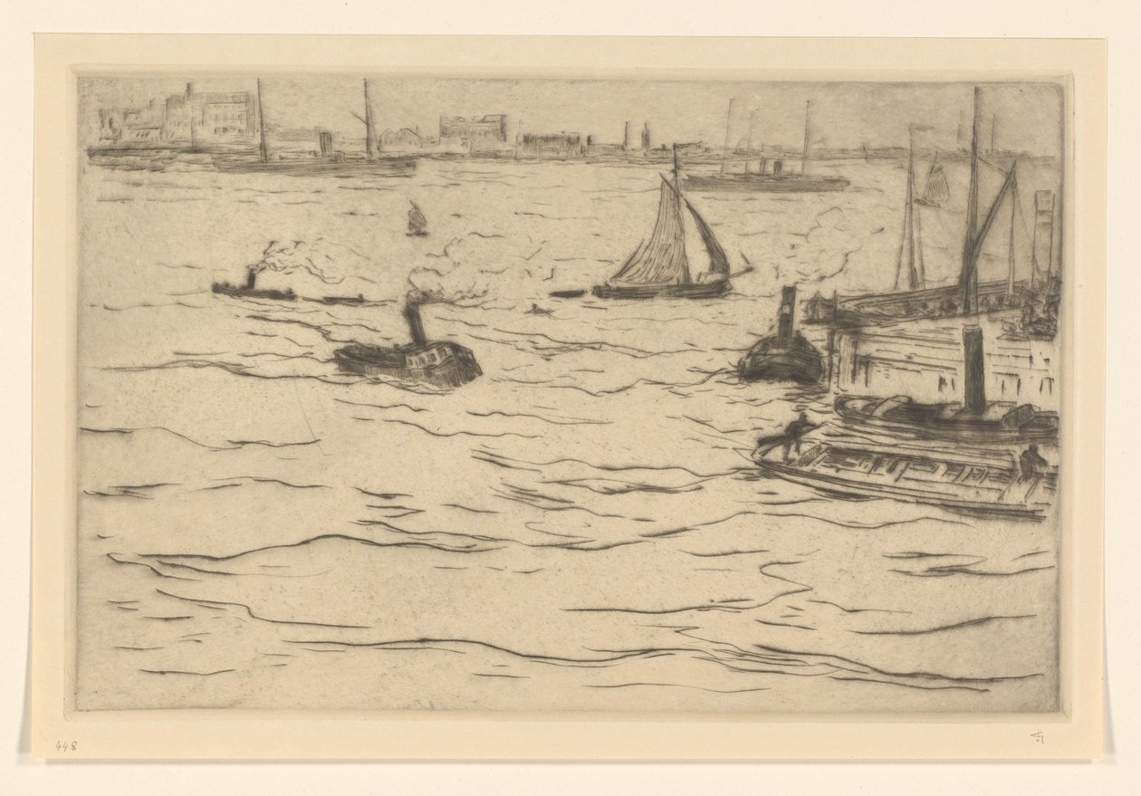 Ansicht der Maas in Rotterdam von Carel Nicolaas Storm van 
