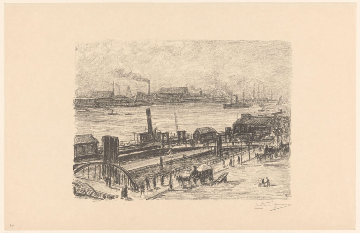 Ansicht der St. Pauli-Landungsbrücken in Hamburg von Carel Nicolaas Storm van 