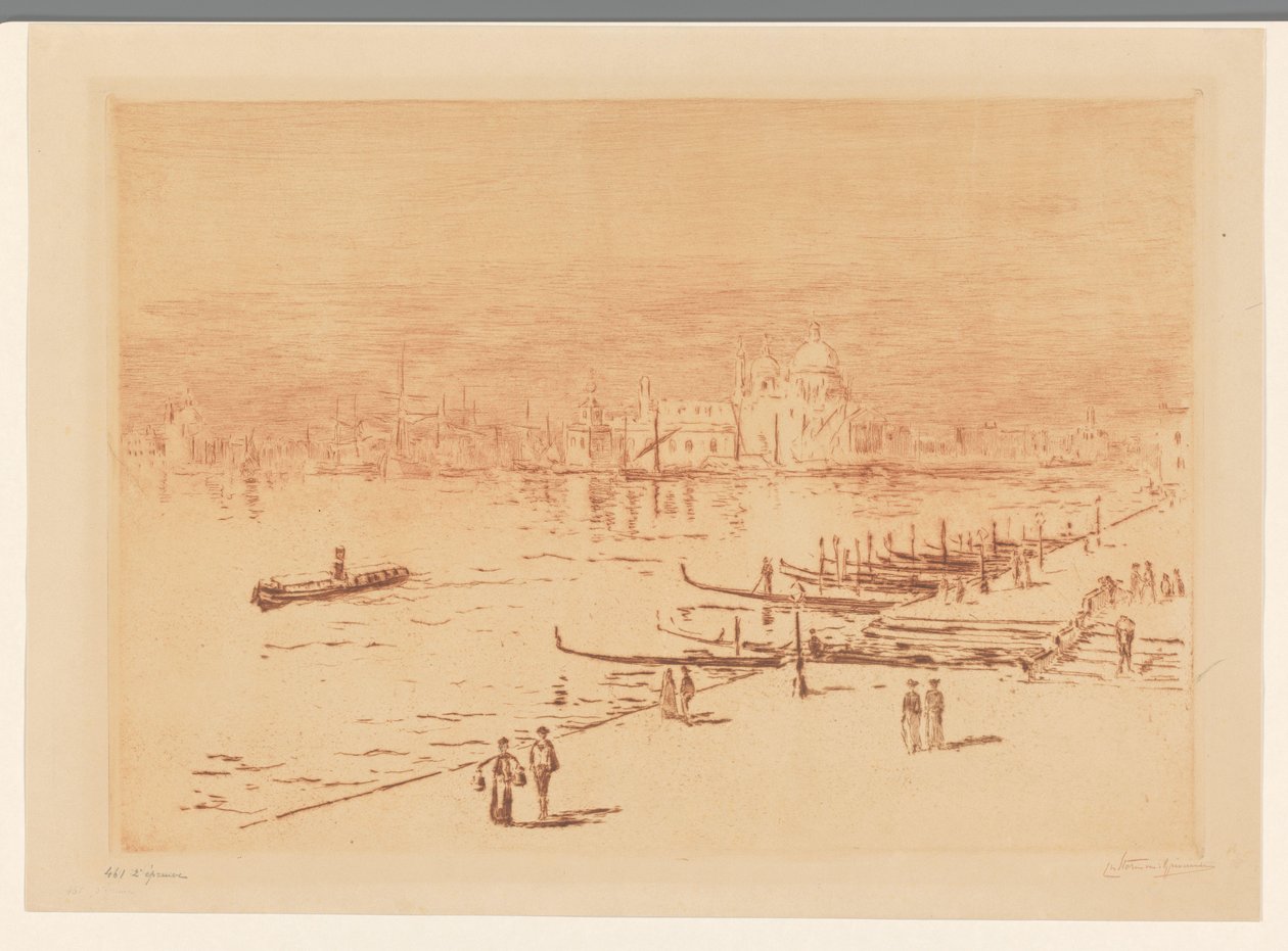 Kai mit Spaziergängern in Venedig von Carel Nicolaas Storm van 