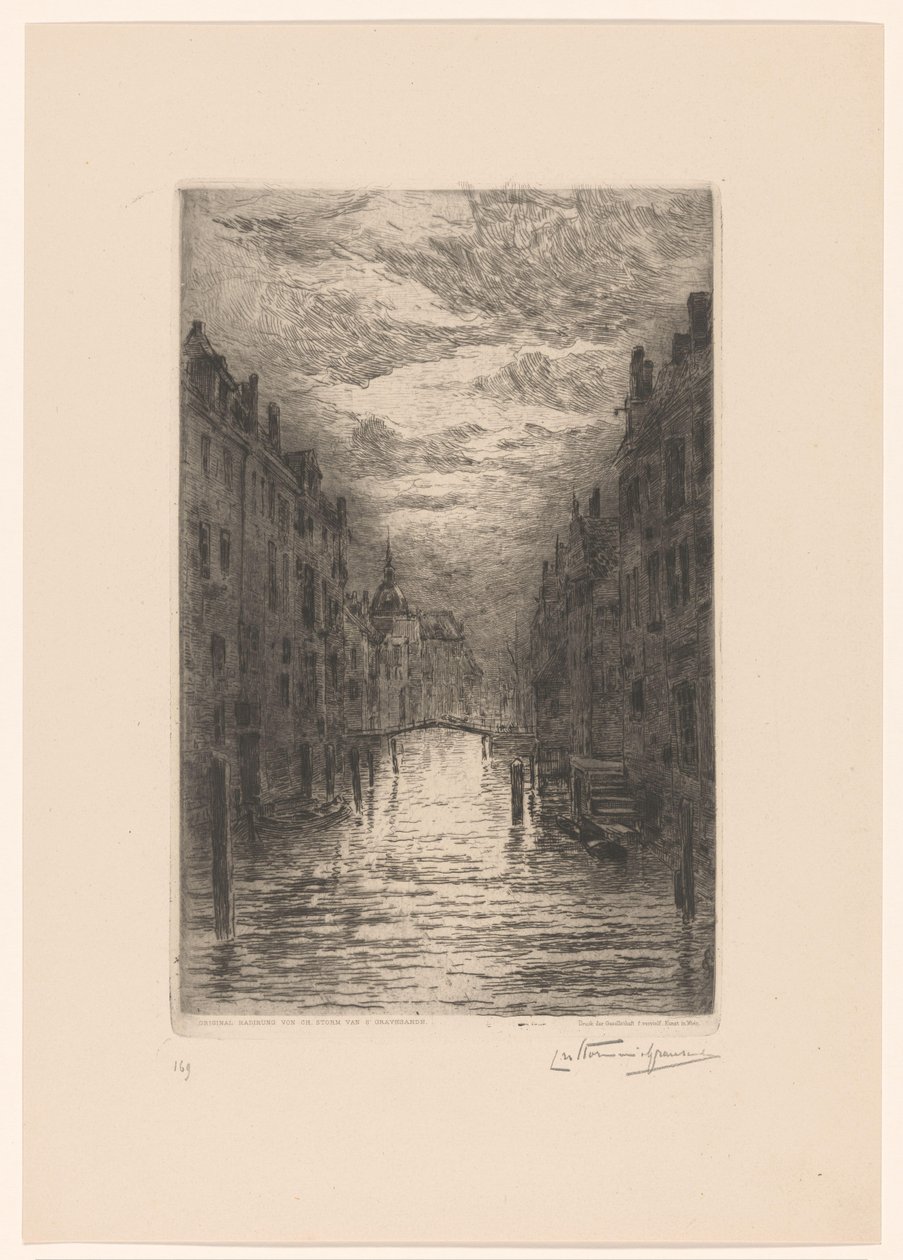 Kanal in Dordrecht bei Abend von Carel Nicolaas Storm van 