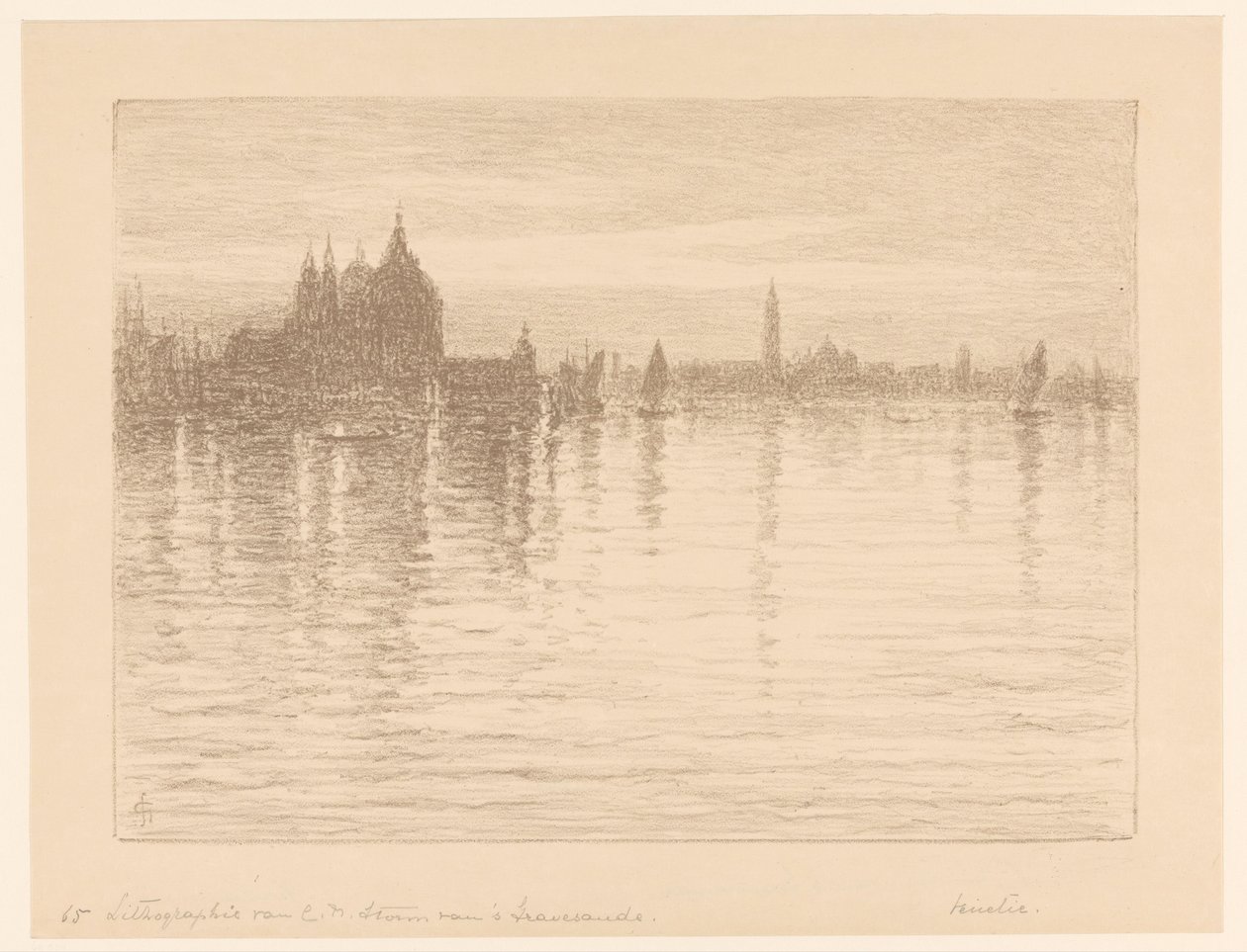 Blick auf die Basilika Santa Maria della Salute vom Wasser aus von Carel Nicolaas Storm van 