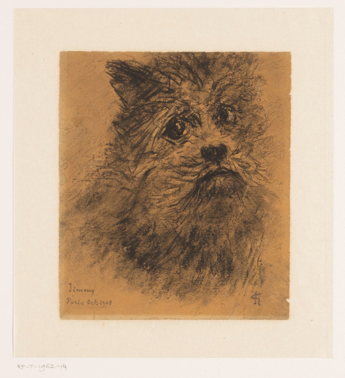 Porträtstudie des Hundes Jimmy von Carel Nicolaas Storm van 