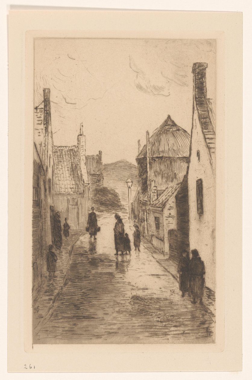 Straßenansicht in Katwijk von Carel Nicolaas Storm van 