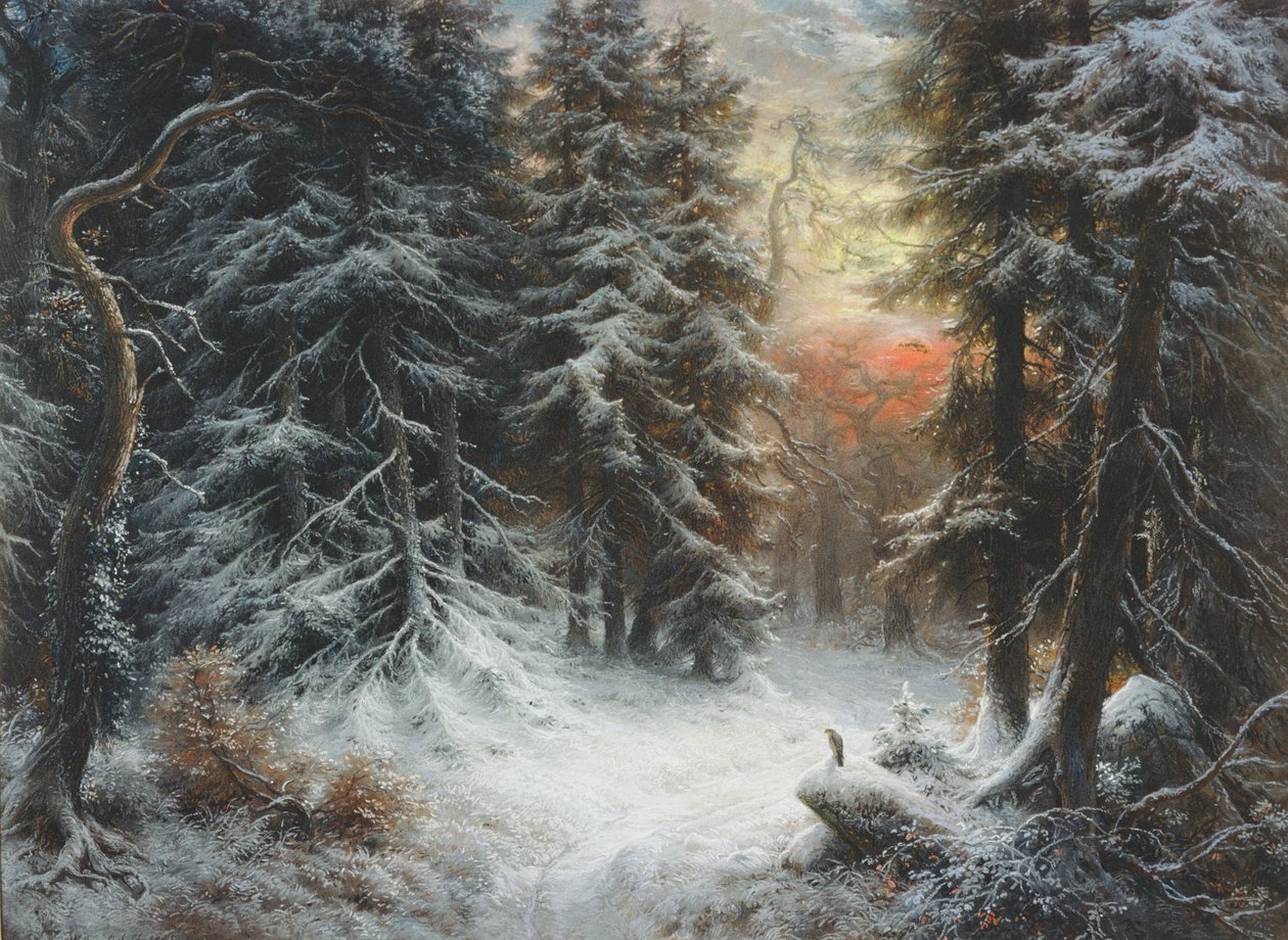 Schneeszene im Schwarzwald, 19. Jahrhundert von Carl Friedrich Wilhelm Trautschold