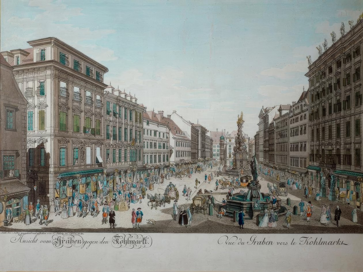 Ansicht vom Graben gegen den Kohlmarkt von Carl Schütz