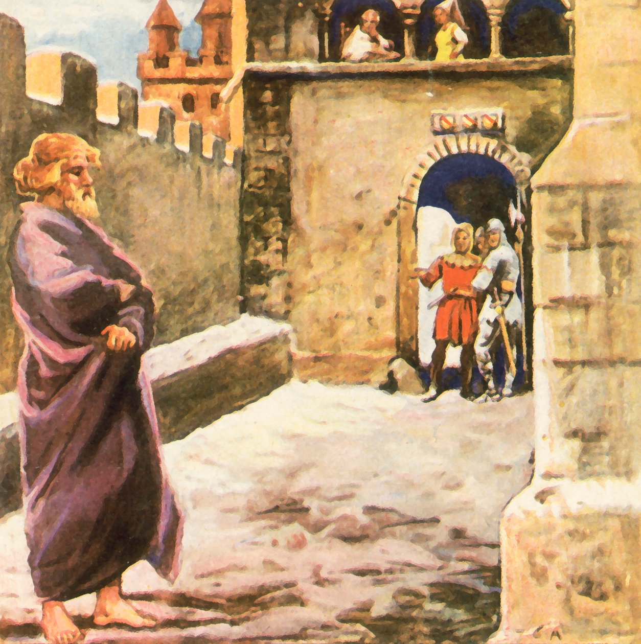 Bußprozession von Kaiser Heinrich IV. in Canossa von Carl Arriens