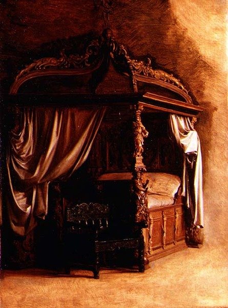 Das königliche Bett von König Christian IV. von Dänemark (1577-1648) von Carl Bloch