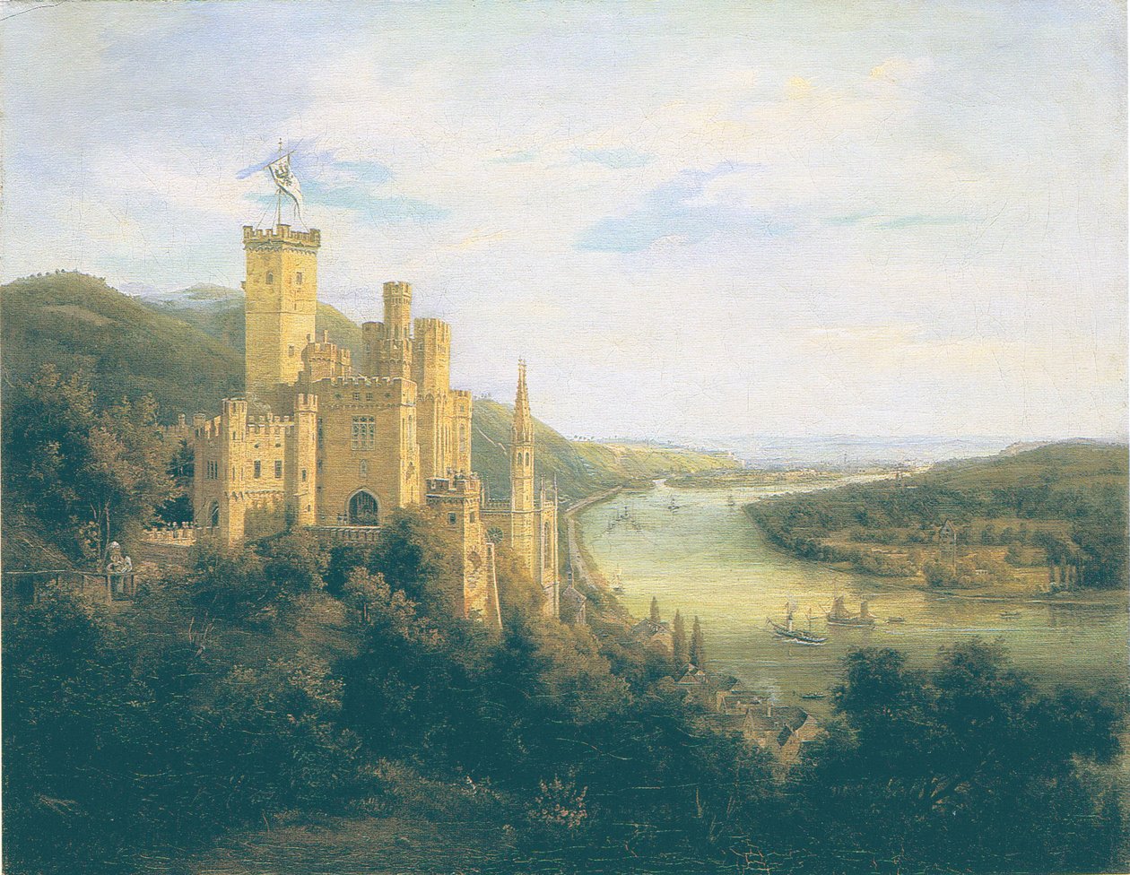 Blick auf Schloss Stolzenfels am Rhein von Carl Daniel Freydanck