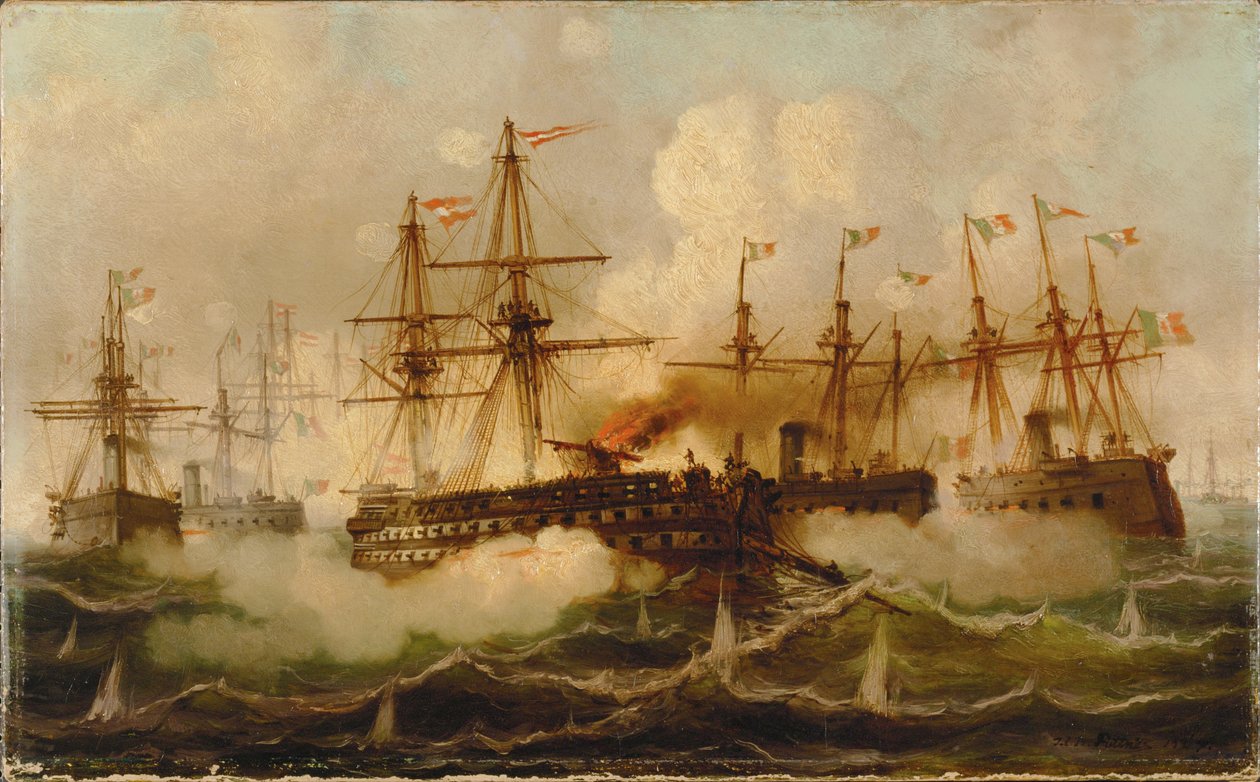 Seeschlacht bei Lissa von Carl Frederik Sørensen