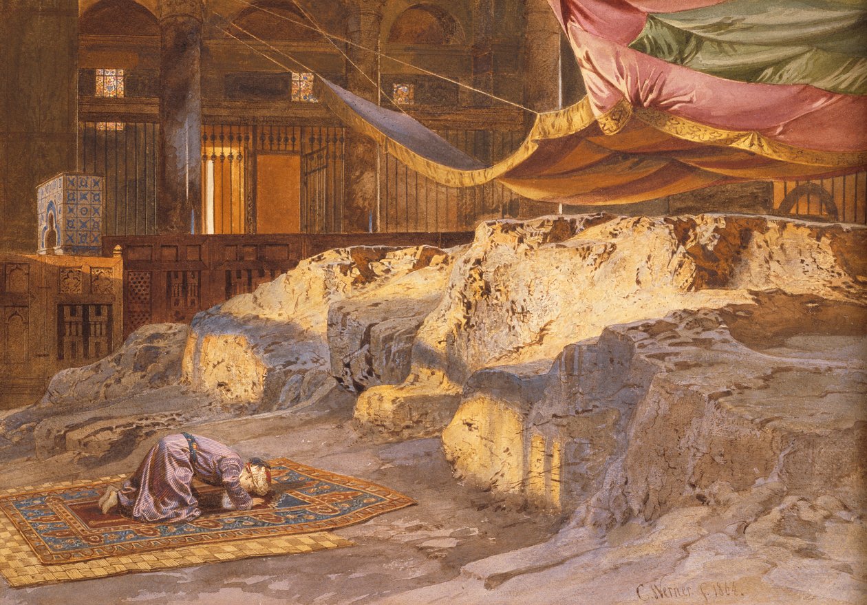 Innerhalb der Kuppel des Felsendoms, 1864 von Carl Friedrich Heinrich Werner