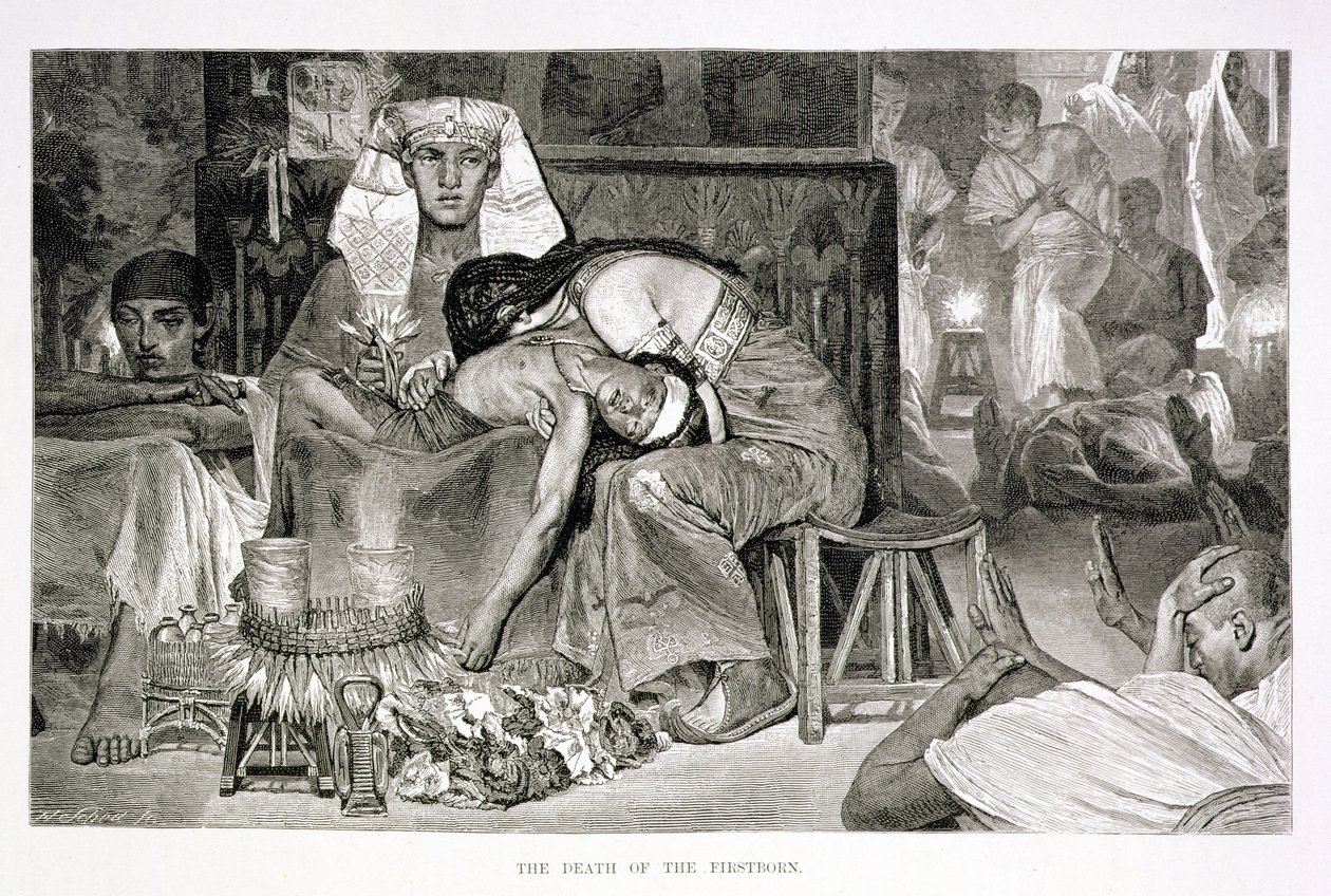Der Tod des Erstgeborenen, 19. Jahrhundert von Carl Friedrich Heinrich Werner