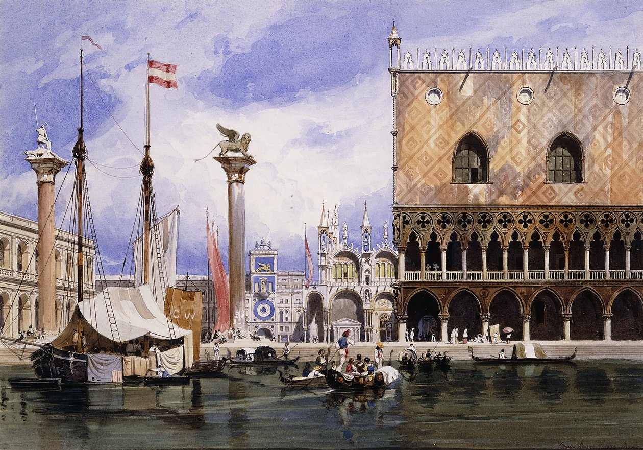 Die Piazzetta di San Marco, Venedig, 1839 von Carl Friedrich Heinrich Werner