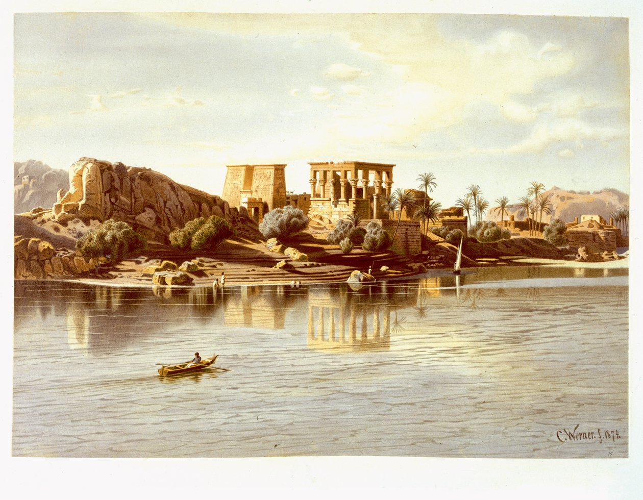 Ansicht der Insel Philae, 1874 von Carl Friedrich Heinrich Werner