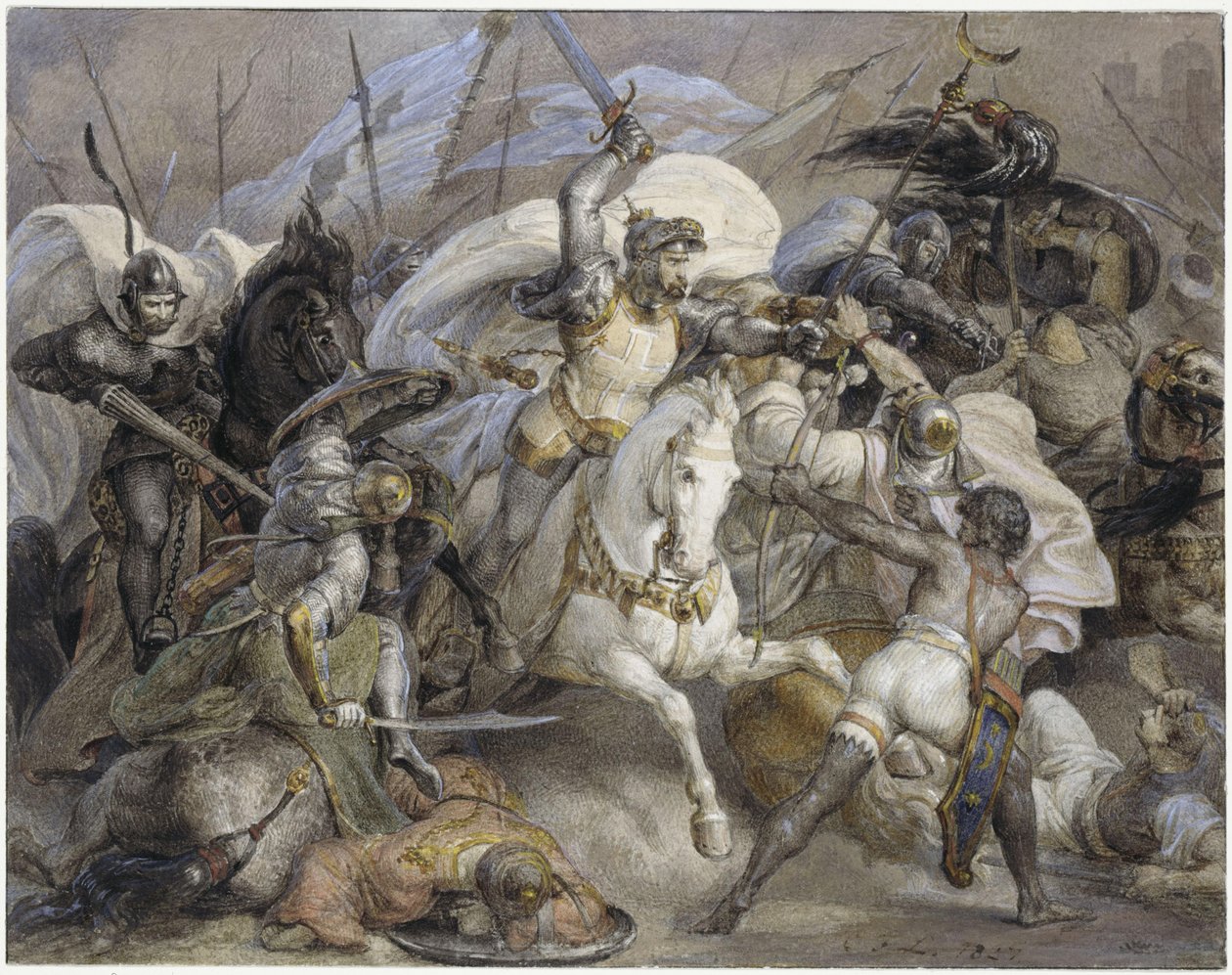 Die Schlacht vor Ikonium von Carl Friedrich Lessing