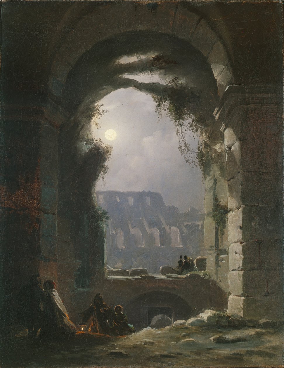 Das Kolosseum bei Nacht, frühe 1830er von Carl Gustav Carus