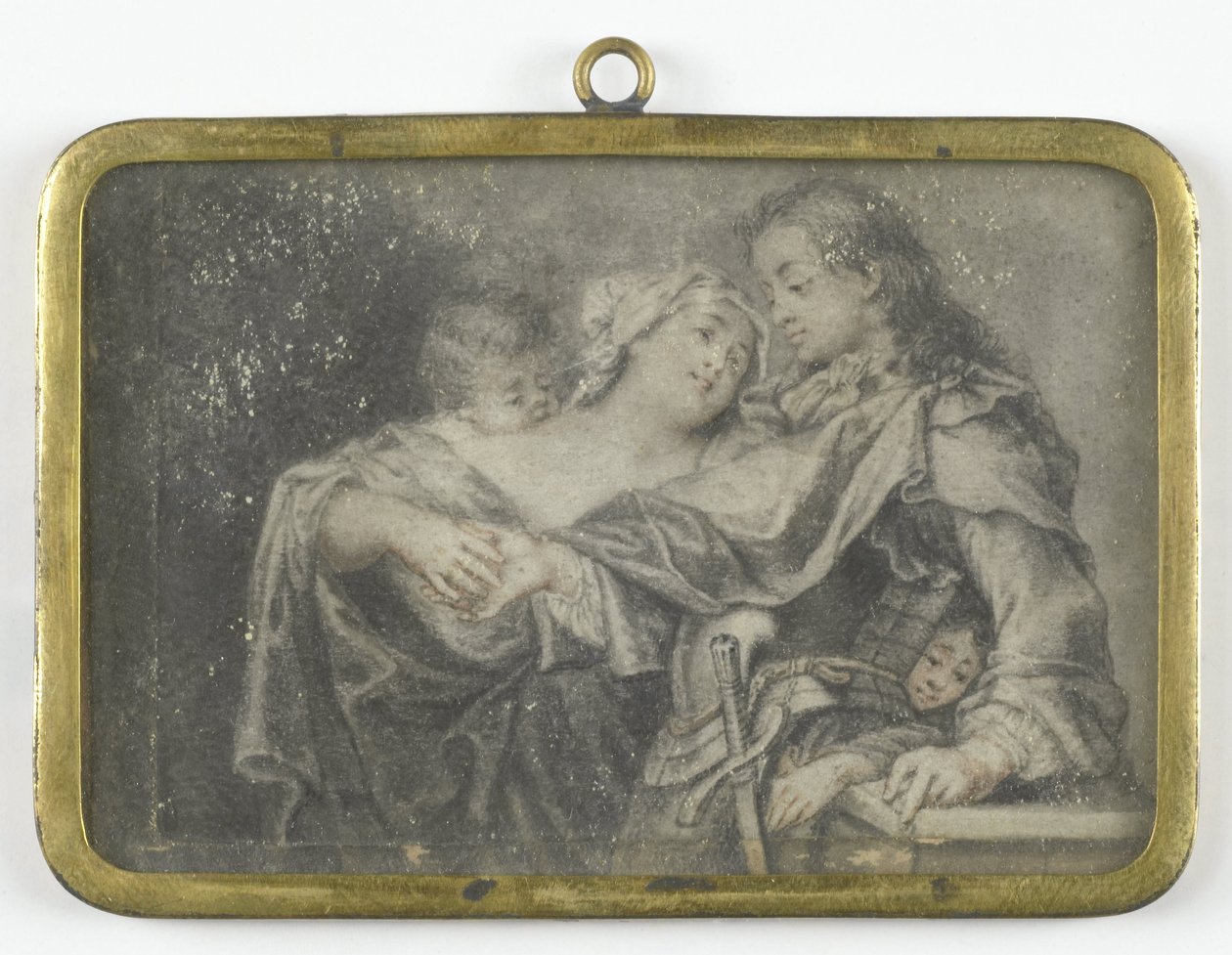Eine junge Frau lenkt einen Krieger ab, während eines ihrer Kinder ihn beraubt von Carl Gustav Klingstedt (attributed to)