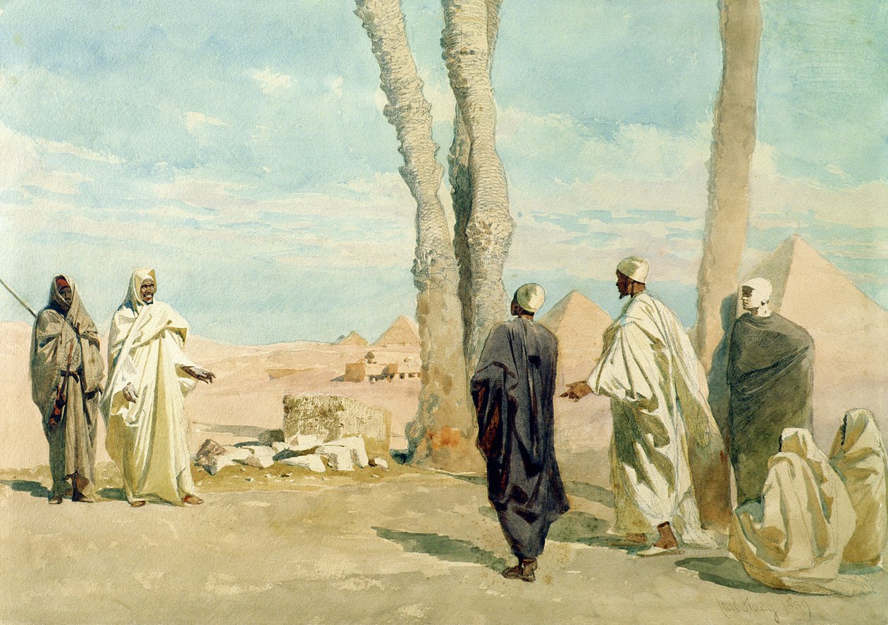 Beduine aus der Sahara-Wüste stellt Anfragen in Gizeh von Carl Haag